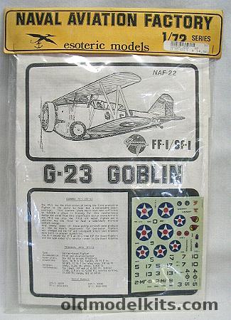 Esoteric 1/72 Grumman FF-1 / SF-1 / G-23 Goblin, NAF-22 plastic model kit